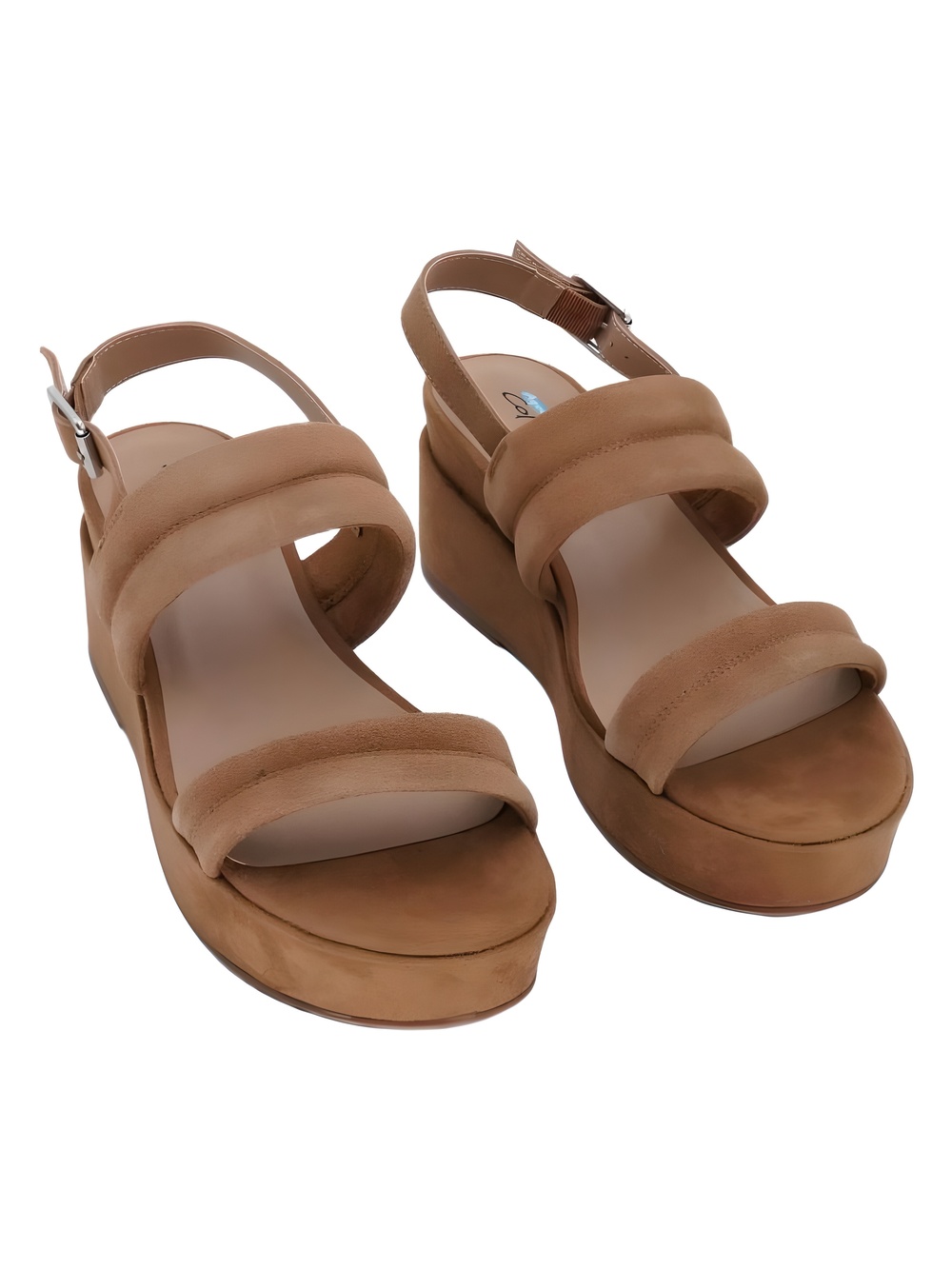 Aqua College Womens Nuria Slingback Platform Sandal Tan Size 8.5M